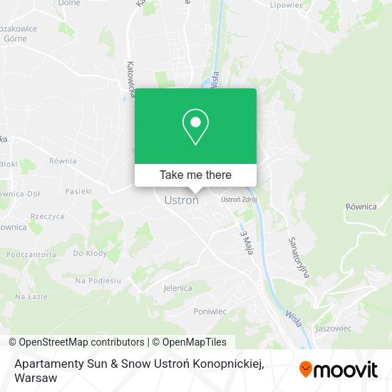 Apartamenty Sun & Snow Ustroń Konopnickiej map