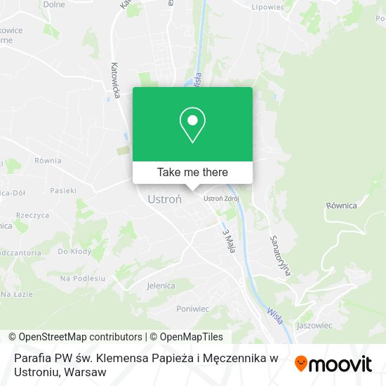 Parafia PW św. Klemensa Papieża i Męczennika w Ustroniu map