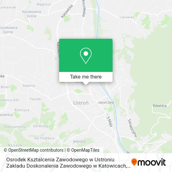 Osrodek Ksztalcenia Zawodowego w Ustroniu Zakladu Doskonalenia Zawodowego w Katowicach map