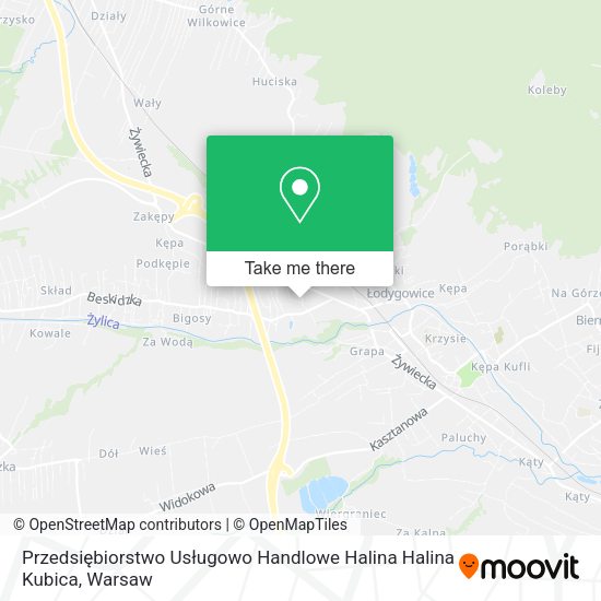 Przedsiębiorstwo Usługowo Handlowe Halina Halina Kubica map