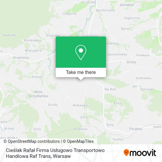 Cieślak Rafał Firma Usługowo Transportowo Handlowa Raf Trans map