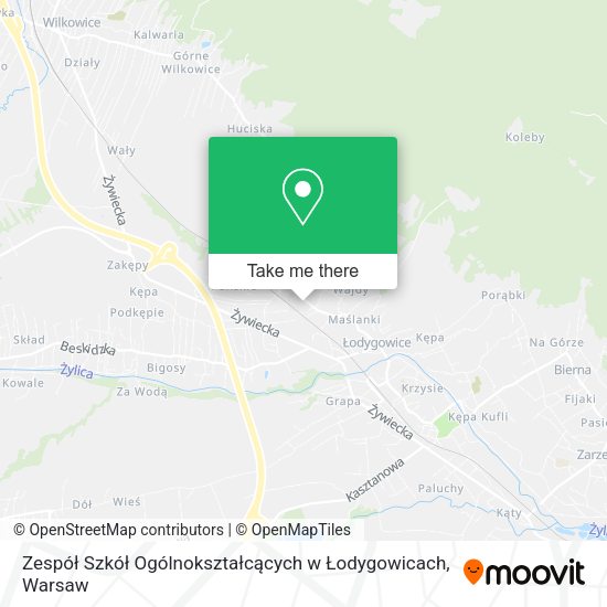 Zespół Szkół Ogólnokształcących w Łodygowicach map