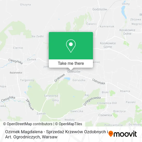 Карта Ozimek Magdalena - Sprzedaż Krzewów Ozdobnych i Art. Ogrodniczych