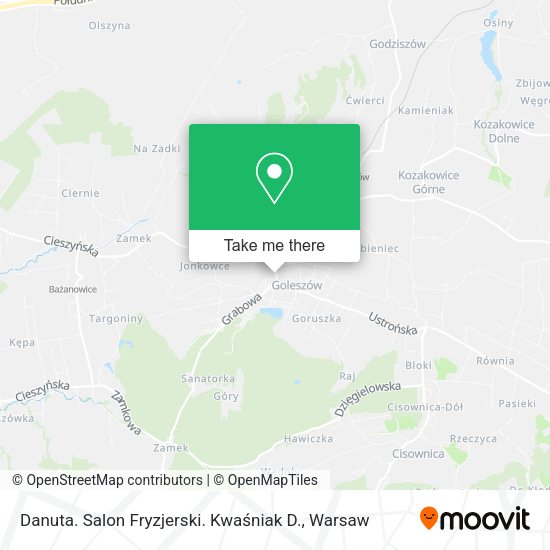 Danuta. Salon Fryzjerski. Kwaśniak D. map