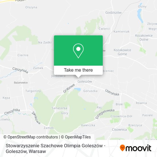 Карта Stowarzyszenie Szachowe Olimpia Goleszów - Goleszów