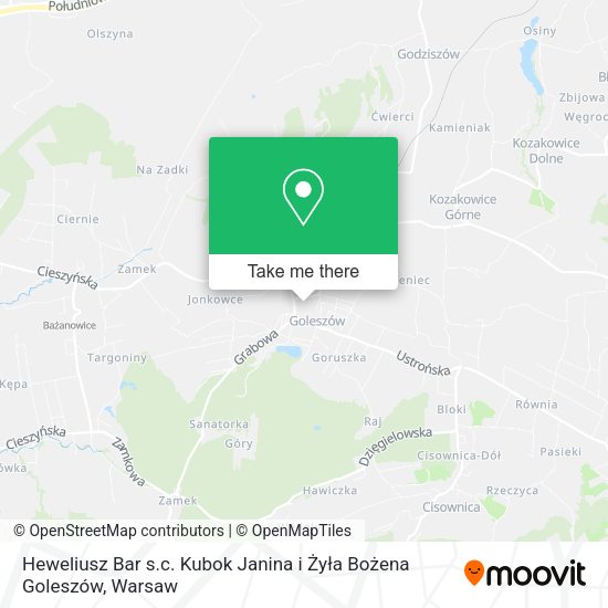 Heweliusz Bar s.c. Kubok Janina i Żyła Bożena Goleszów map