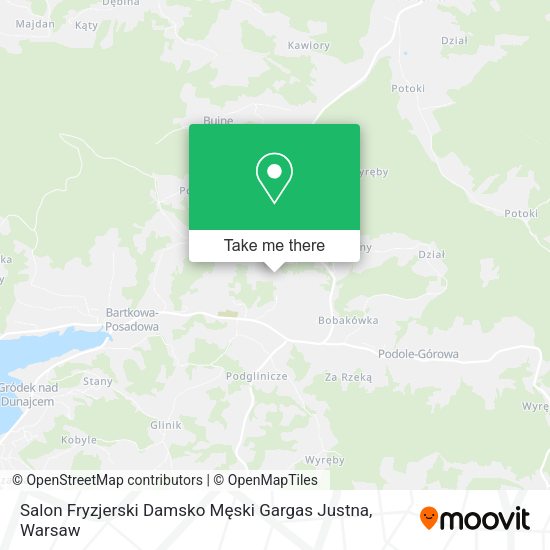 Salon Fryzjerski Damsko Męski Gargas Justna map