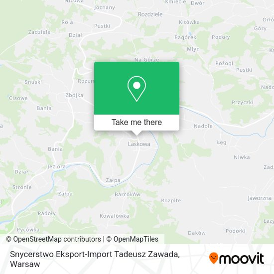 Snycerstwo Eksport-Import Tadeusz Zawada map