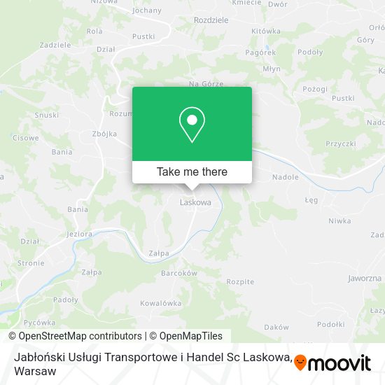 Jabłoński Usługi Transportowe i Handel Sc Laskowa map