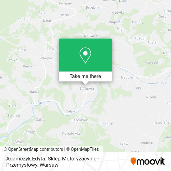 Adamczyk Edyta. Sklep Motoryzacyjno - Przemysłowy map