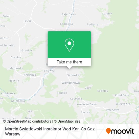 Marcin Światłowski Instalator Wod-Kan-Co-Gaz map