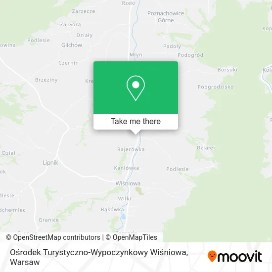 Карта Ośrodek Turystyczno-Wypoczynkowy Wiśniowa