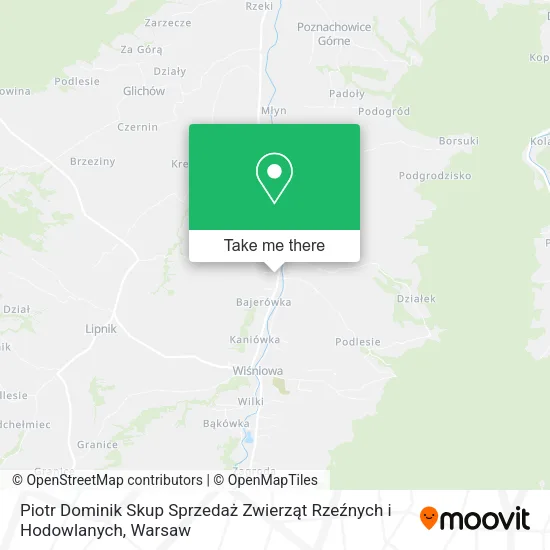 Карта Piotr Dominik Skup Sprzedaż Zwierząt Rzeźnych i Hodowlanych