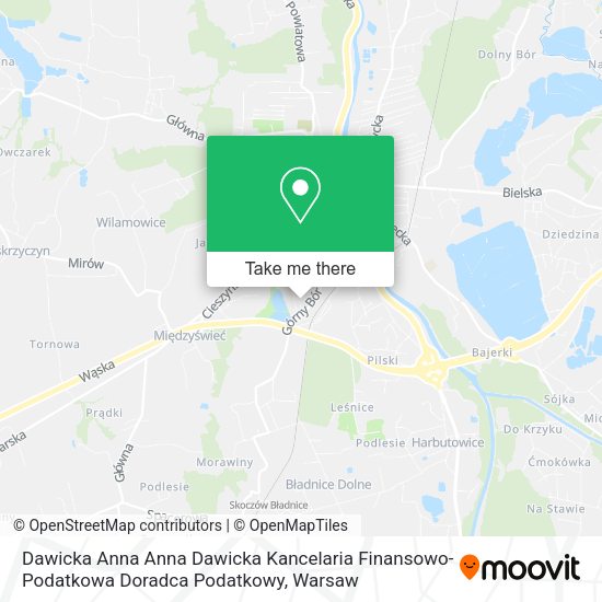 Dawicka Anna Anna Dawicka Kancelaria Finansowo-Podatkowa Doradca Podatkowy map