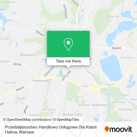 Przedsiębiorstwo Handlowo Usługowe Ola Kidoń Halina map