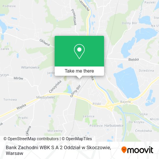 Bank Zachodni WBK S A 2 Oddział w Skoczowie map