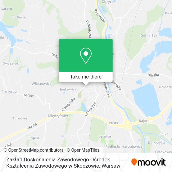 Карта Zakład Doskonalenia Zawodowego Ośrodek Kształcenia Zawodowego w Skoczowie