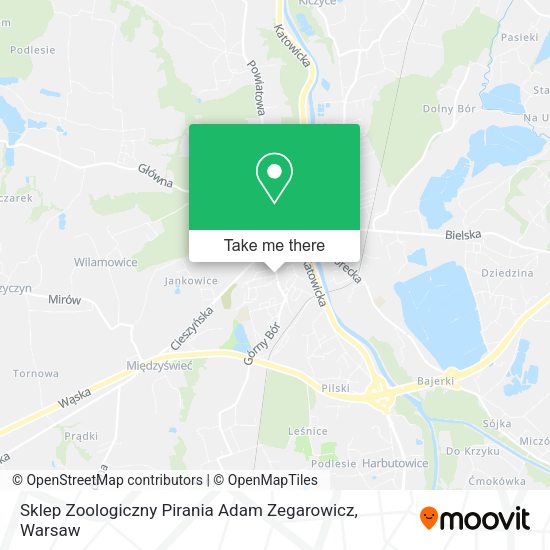 Sklep Zoologiczny Pirania Adam Zegarowicz map