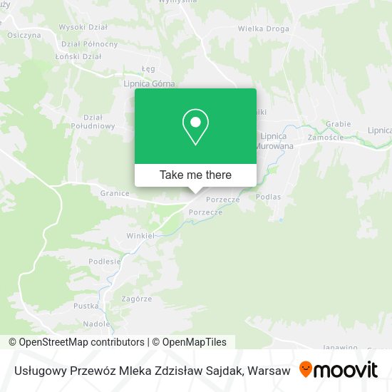 Usługowy Przewóz Mleka Zdzisław Sajdak map