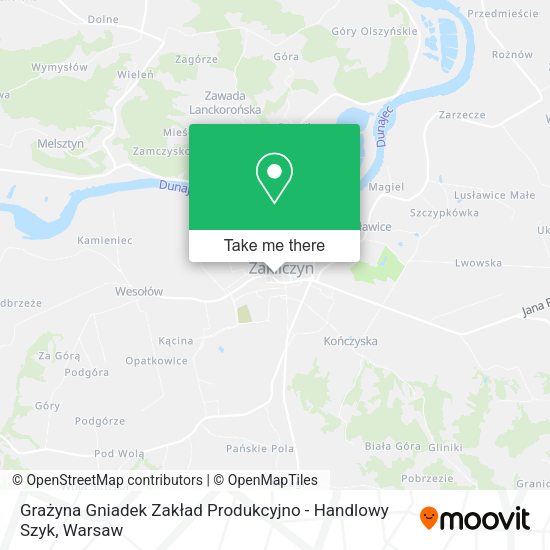 Grażyna Gniadek Zakład Produkcyjno - Handlowy Szyk map