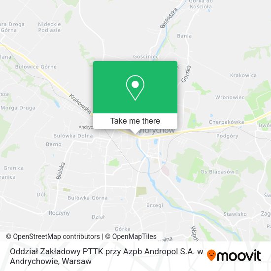 Oddział Zakładowy PTTK przy Azpb Andropol S.A. w Andrychowie map