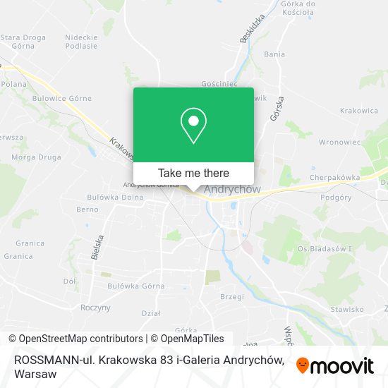 ROSSMANN-ul. Krakowska 83 i-Galeria Andrychów map