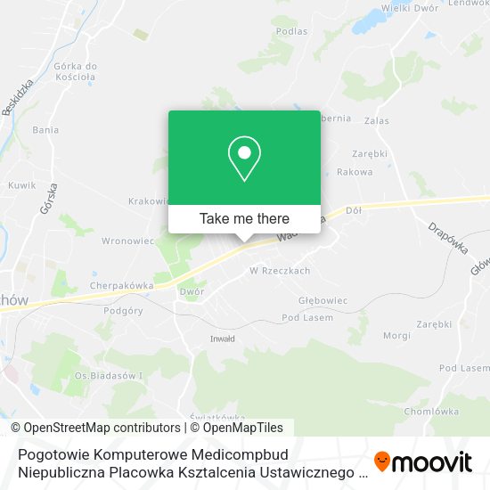 Pogotowie Komputerowe Medicompbud Niepubliczna Placowka Ksztalcenia Ustawicznego w Andrychowie map