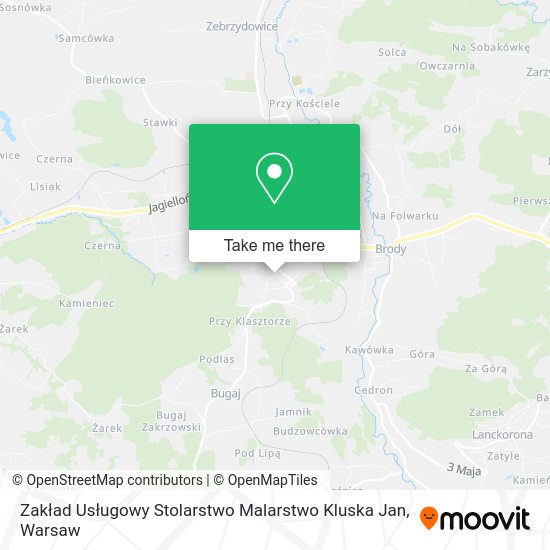 Zakład Usługowy Stolarstwo Malarstwo Kluska Jan map