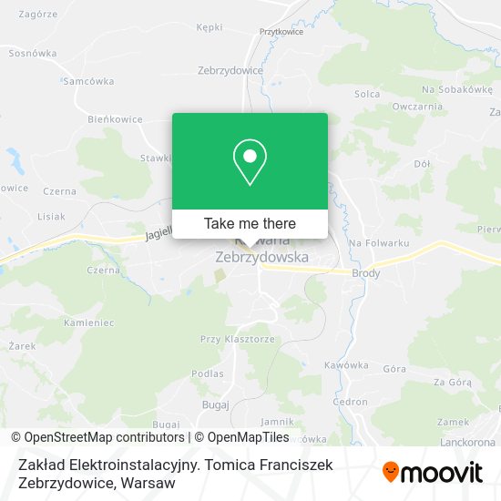 Zakład Elektroinstalacyjny. Tomica Franciszek Zebrzydowice map