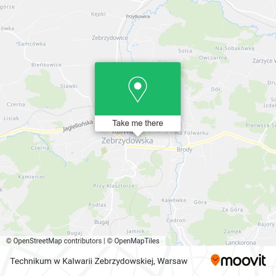 Technikum w Kalwarii Zebrzydowskiej map