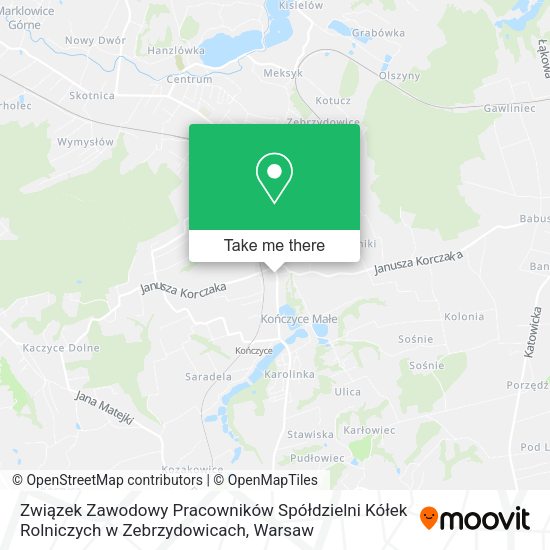 Związek Zawodowy Pracowników Spółdzielni Kółek Rolniczych w Zebrzydowicach map