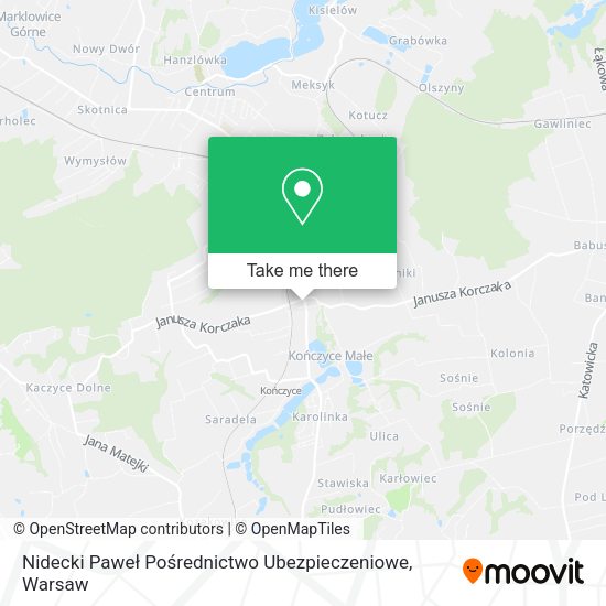 Nidecki Paweł Pośrednictwo Ubezpieczeniowe map