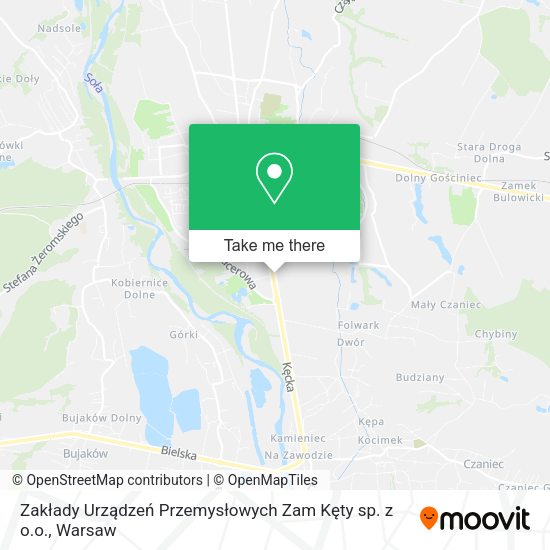 Zakłady Urządzeń Przemysłowych Zam Kęty sp. z o.o. map