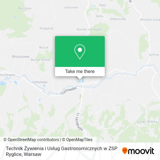 Technik Żywienia i Usług Gastronomicznych w ZSP Ryglice map