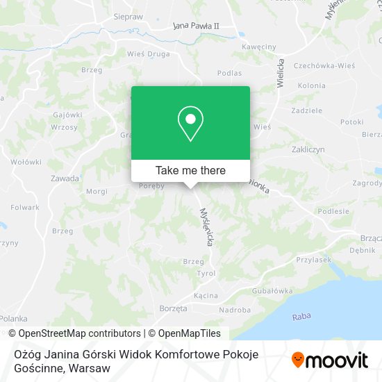 Ożóg Janina Górski Widok Komfortowe Pokoje Gościnne map