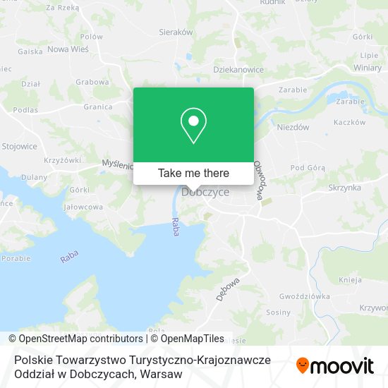 Карта Polskie Towarzystwo Turystyczno-Krajoznawcze Oddział w Dobczycach