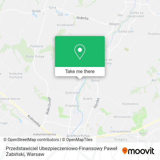 Przedstawiciel Ubezpieczeniowo-Finansowy Paweł Żabiński map