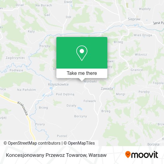 Koncesjonowany Przewoz Towarow map