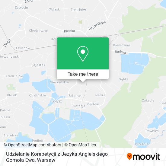 Udzielanie Korepetycji z Jezyka Angielskiego Gomola Ewa map