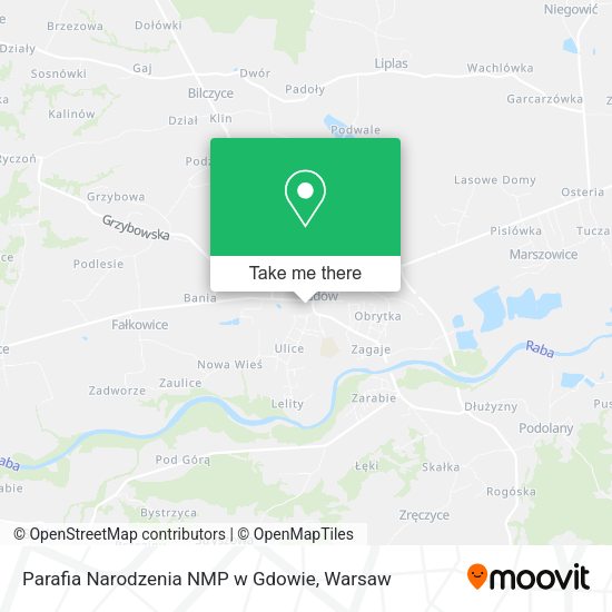 Parafia Narodzenia NMP w Gdowie map