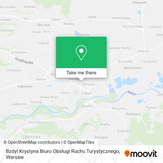 Bzdyl Krystyna Biuro Obsługi Ruchu Turystycznego map