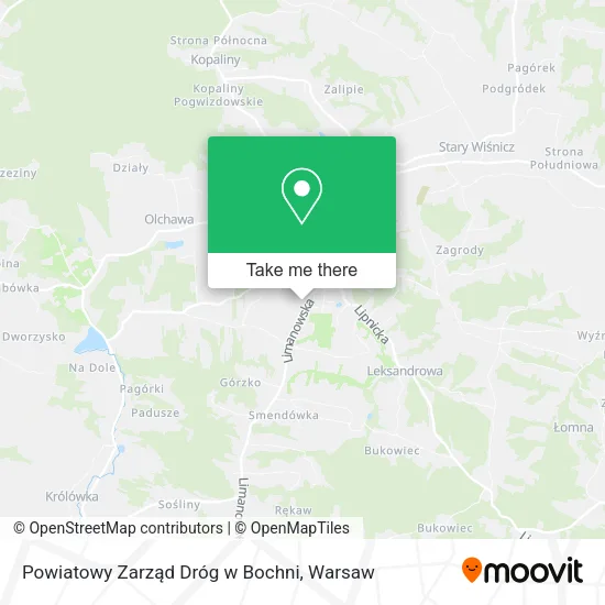 Карта Powiatowy Zarząd Dróg w Bochni