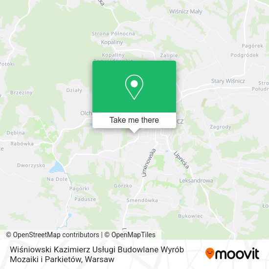 Wiśniowski Kazimierz Usługi Budowlane Wyrób Mozaiki i Parkietów map