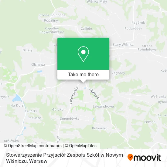 Карта Stowarzyszenie Przyjaciół Zespołu Szkół w Nowym Wiśniczu