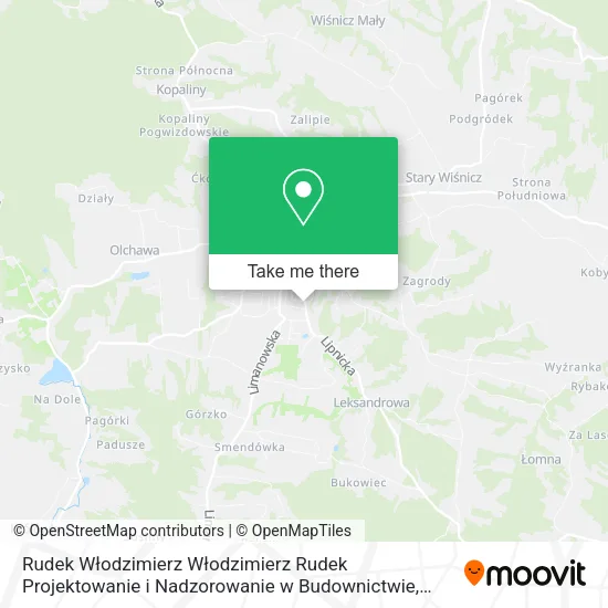 Карта Rudek Włodzimierz Włodzimierz Rudek Projektowanie i Nadzorowanie w Budownictwie