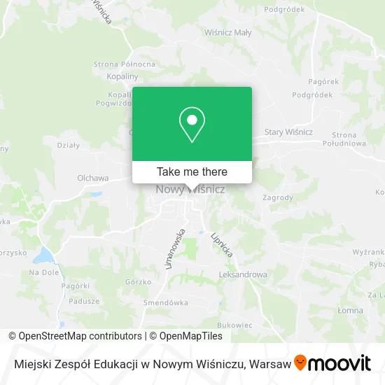 Карта Miejski Zespół Edukacji w Nowym Wiśniczu