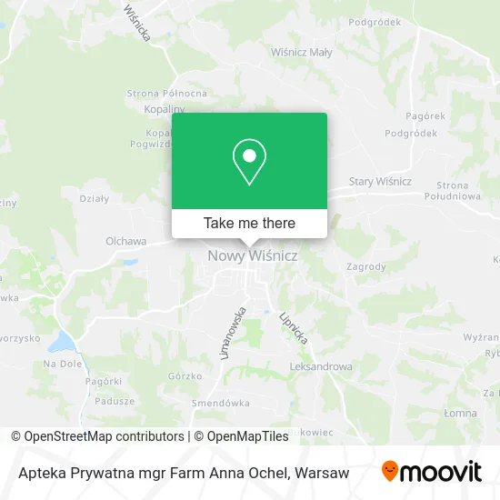 Карта Apteka Prywatna mgr Farm Anna Ochel