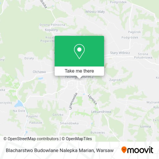 Blacharstwo Budowlane Nalepka Marian map