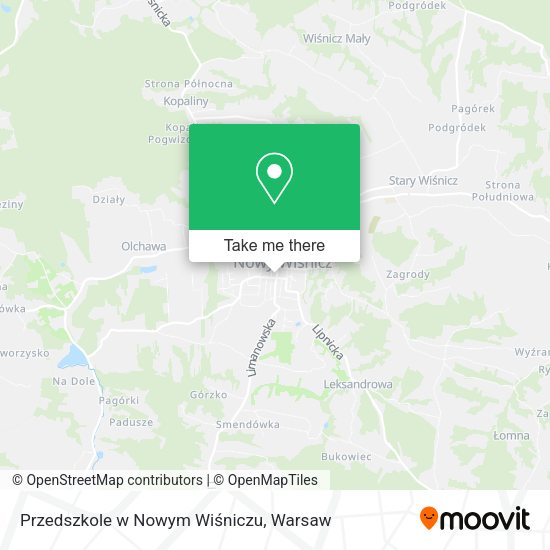 Przedszkole w Nowym Wiśniczu map