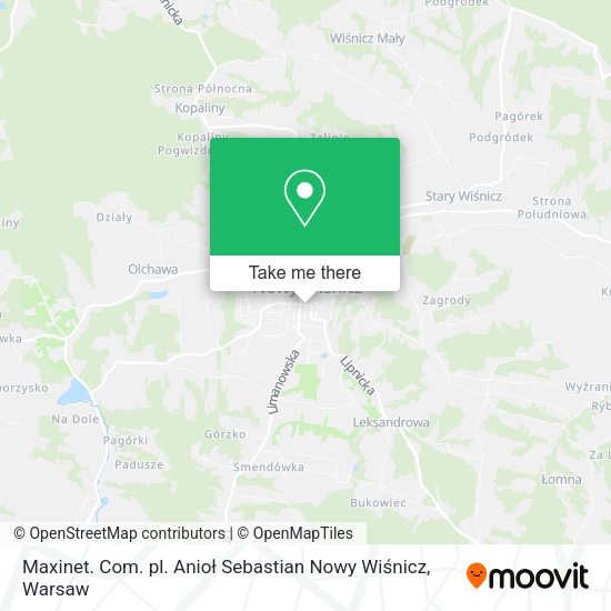 Maxinet. Com. pl. Anioł Sebastian Nowy Wiśnicz map